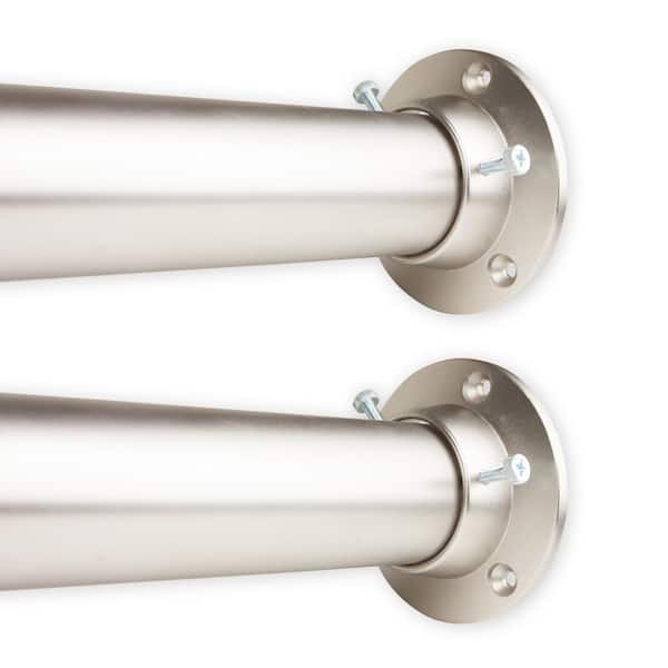 Rod Desyne Adjustable 28 in. - 48 in. Room Divider 1.5 in. Dia Single Rod and Socket Set in Satin Nickel