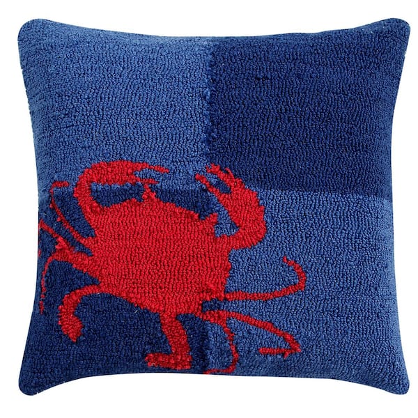 Artisan Created Watercolor Shore Crab 18 x 18 Pillow