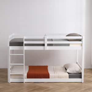 White Twin Bunk Bed Frame with Remove