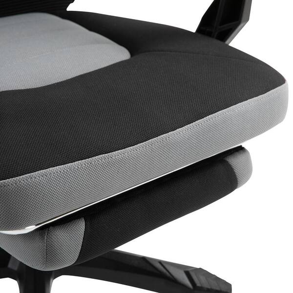 thumbnail image 2 of Vinsetto High-Back Home Office Chair W/ Adjustable Height & Footrest – Grey Polyester, Steel Frame, 120kg Capacity 2 of 3