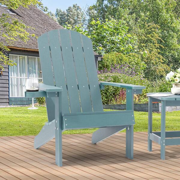 Sonkuki Lake Blue Recyled Plastic Weather Resistant Adirondack Chair ...