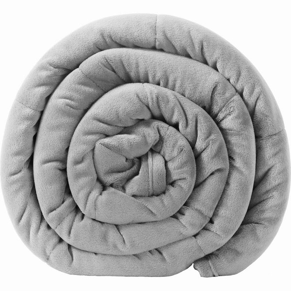 cadeninc 16.6 lb.Queen 60 in. x 80 in.Grey Silky Velvet Weighted Blanket