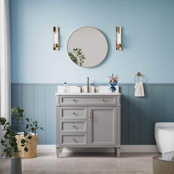 FORCLOVER 24 in. W x 24 in. H Round Aluminum Framed Wall Bathroom