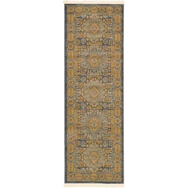 Unique Loom Palace Washington Blue 2' 0 x 6' 0 Runner Rug