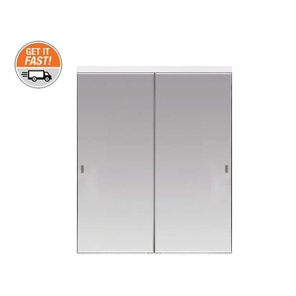 Impact Plus 72 in. x 80 in. Beveled Edge Backed Mirror Aluminum