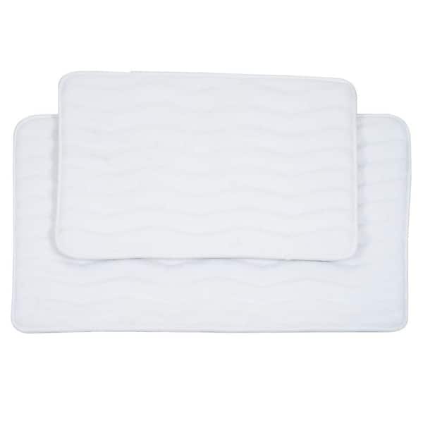 White Pearl Plush Memory Foam Bath Mat, 21x34, Sold by at Home