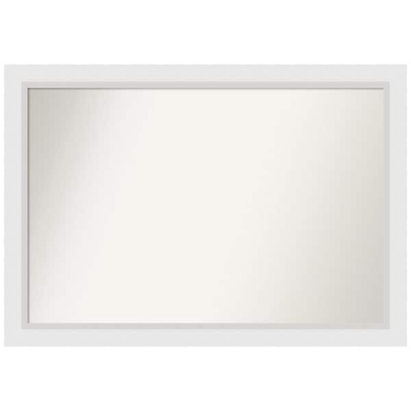 Amanti Art Blanco White 40 in. W x 28 in. H Non-Beveled Wood Bathroom Wall Mirror in White