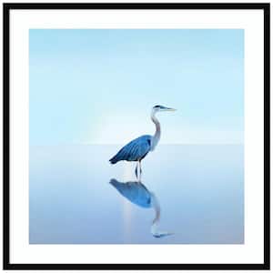 "Beachscape Heron II" by James McLoughlin 1 Piece Wood Framed Color Animal Photography Wall Art 33-in. x 33-in. .