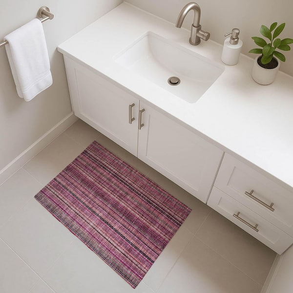 Mayfield Premium Machine Washable Abstract AMF1654 Pink 2 ft. x 3 ft. Area Rug