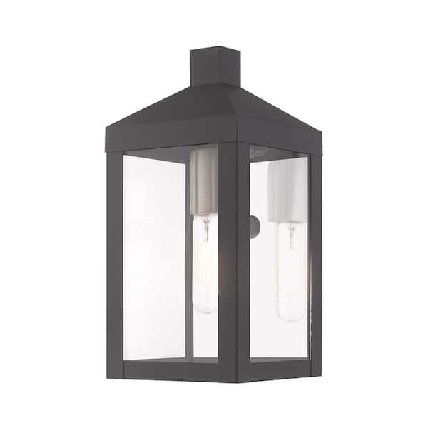 AVIANCE LIGHTING Creekview 10.5 in. 1-Light Scandinavian Gray Outdoor Hardwired Wall Lantern Sconce with No Bulbs Included