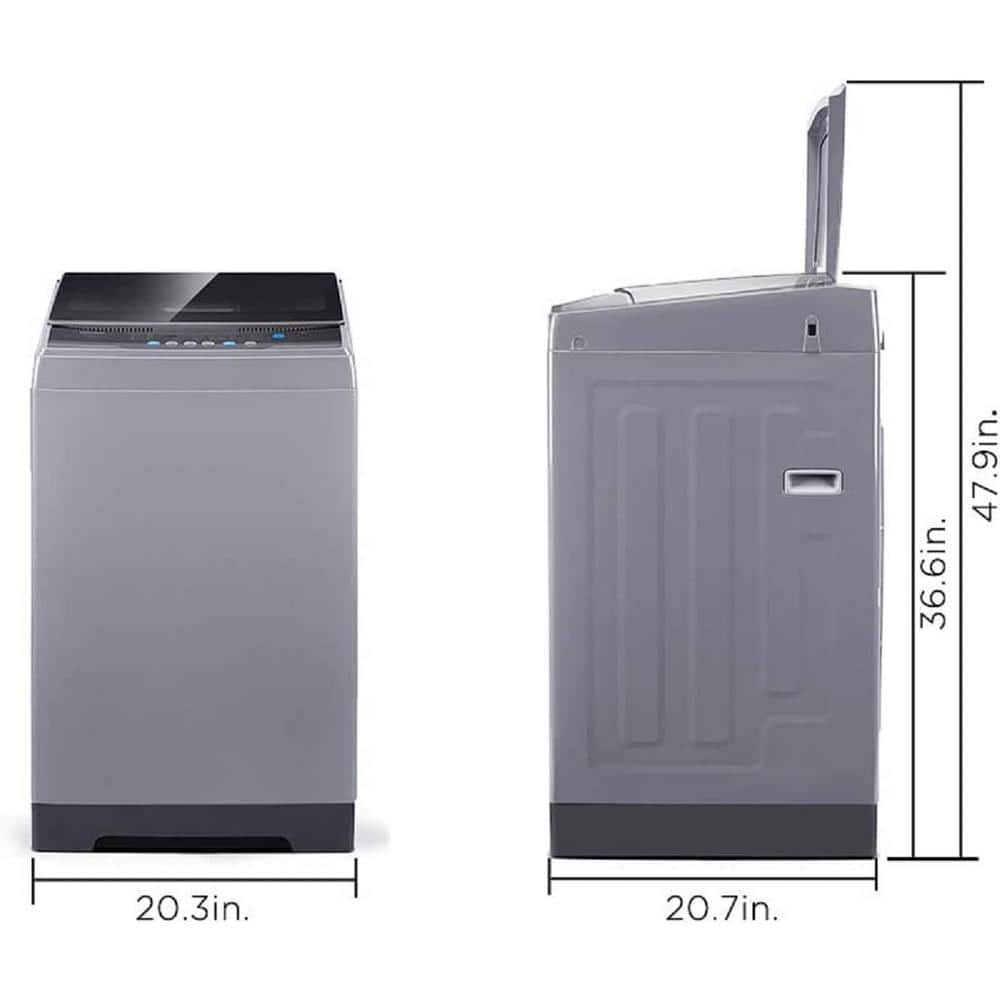 Gray Stainless Steel Top-Loading Electric Washer for RV