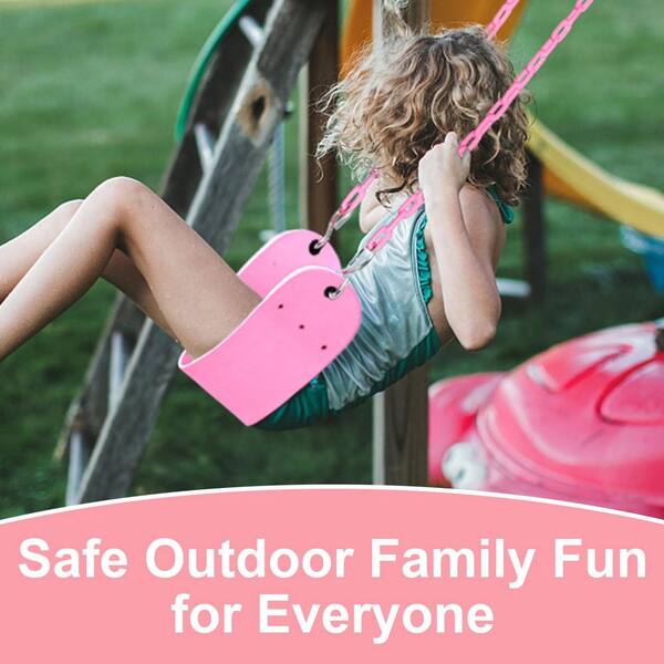 Pink Swing Seat with Heavy Duty Chain Plastic Coated - Playground