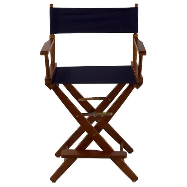 American Trails 24 in. Extra-Wide Mission Oak Frame/ Navy Canvas New, Solid Wood Folding Chair (Set of 1)
