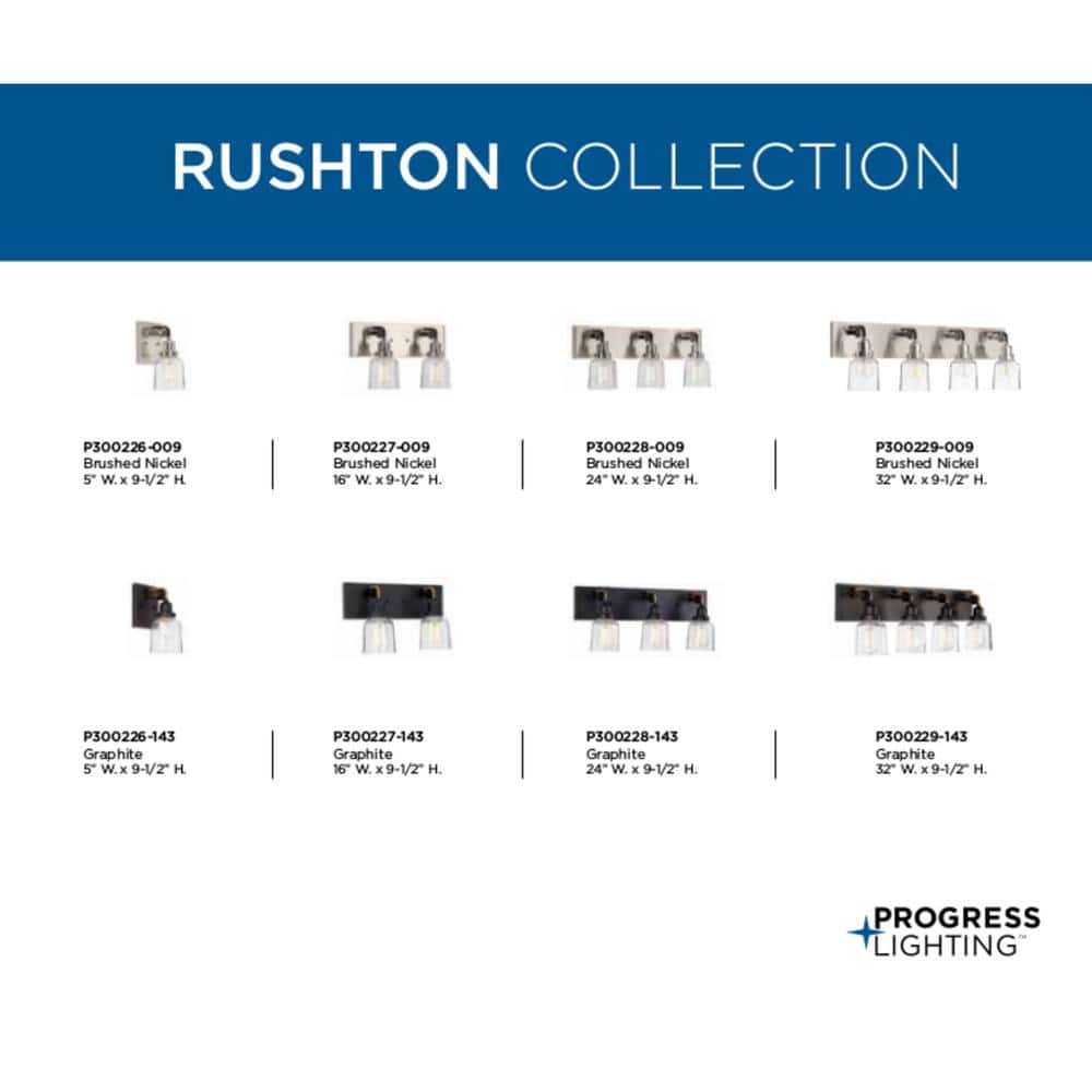 Rushton Brushed Nickel Wall Sconce with Clear Glass Shade
