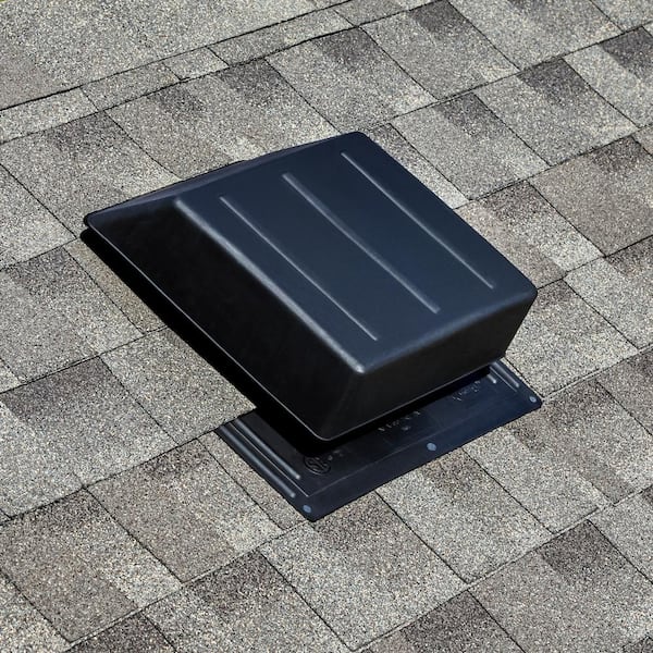 65 sq. in. NFA Black Resin High Impact Slant Back Roof Louver Static Vent (Carton of 6)