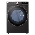 7.4 cu. ft. Large Capacity Vented Smart Stackable Electric Dryer with Sensor Dry and TurboSteam in Black Steel