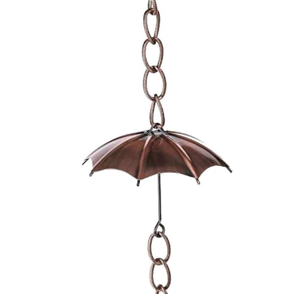 Decorative Umbrella Rain Chain Bell 72 in. Metal Outdoor Home Garden Patio Decor
