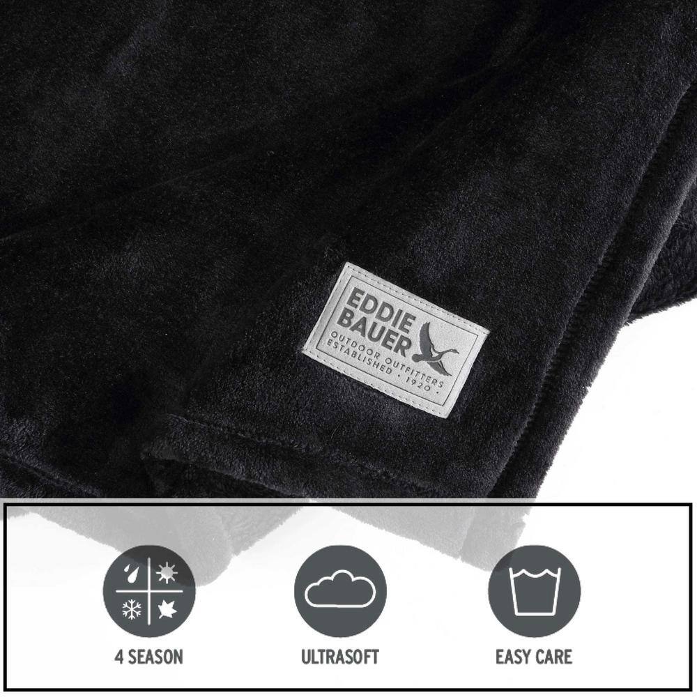 Ultra Soft Black Twin Fleece Reversible Blanket
