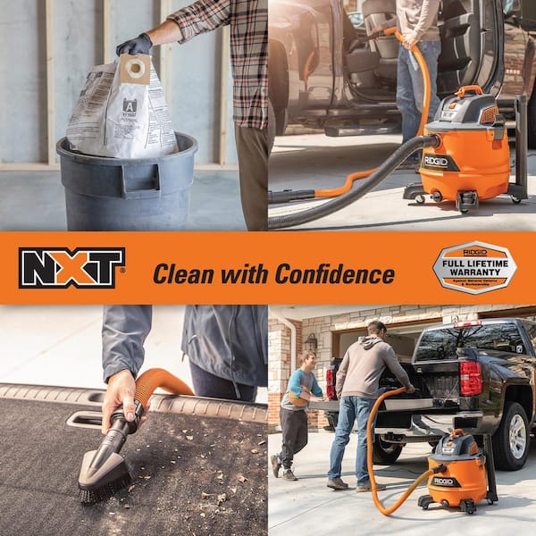 14 Gal. 6.0 Peak HP NXT Shop Vacuum Wet Dry Vac with Fine Dust Filter, Dust Bags, Accessories, Car Cleaning Kit HD1401A