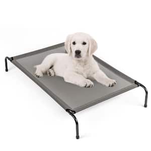 Small Gray Teslin Top with Black Iron Pipe Pet Bed