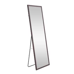 18.1 in. W x 57.9 in. H Rectangle Grain Solid Wood Frame Gray Full Length Mirror