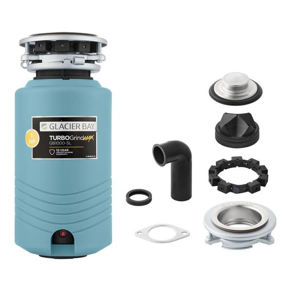Glacier Bay TurboGrind Max 1 hp. Continuous Feed Garbage Disposal with  Power Cord 10-US-GB1000-SL - The Home Depot