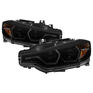 BMW F30 3 Series 2012 - 2014 4DR Projector Headlights - LED DRL - Black Smoke