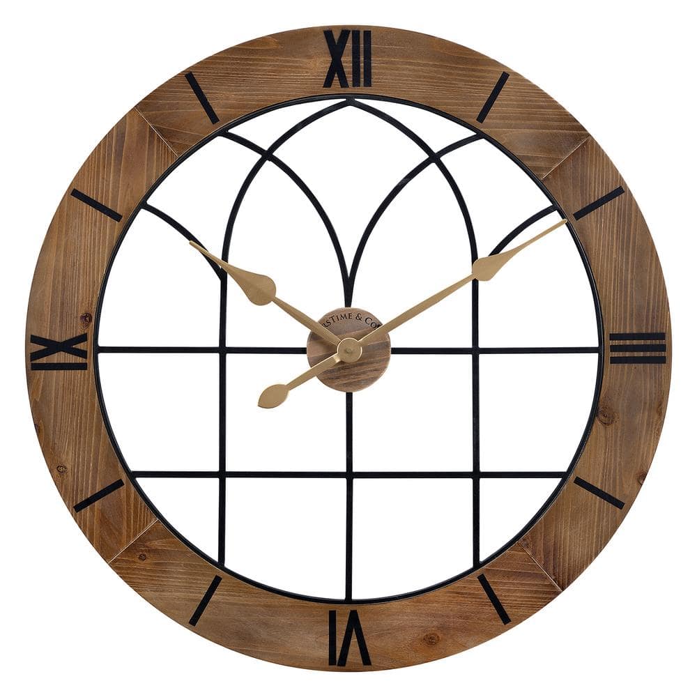 FirsTime & Co. 30 in. Brown Josie Arch Wall Clock 31247 The Home Depot