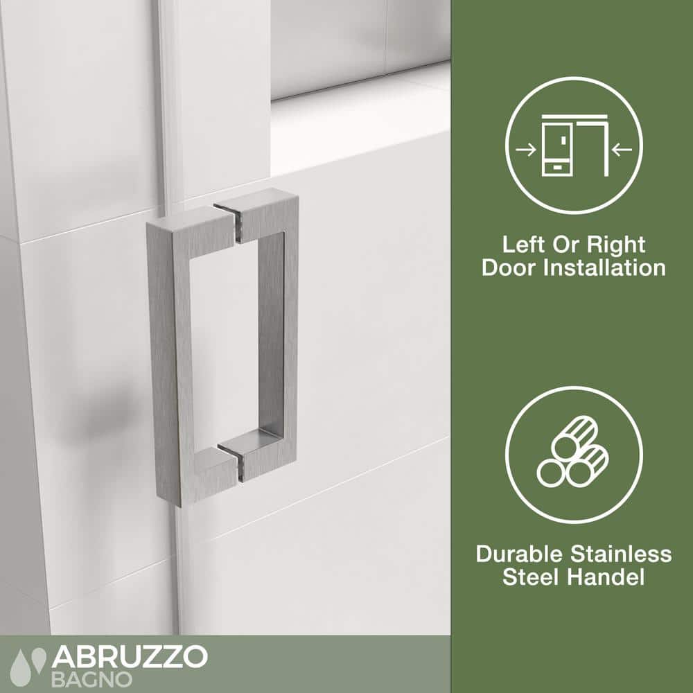 Nickel Frameless Sliding Shower Door with Tempered Glass