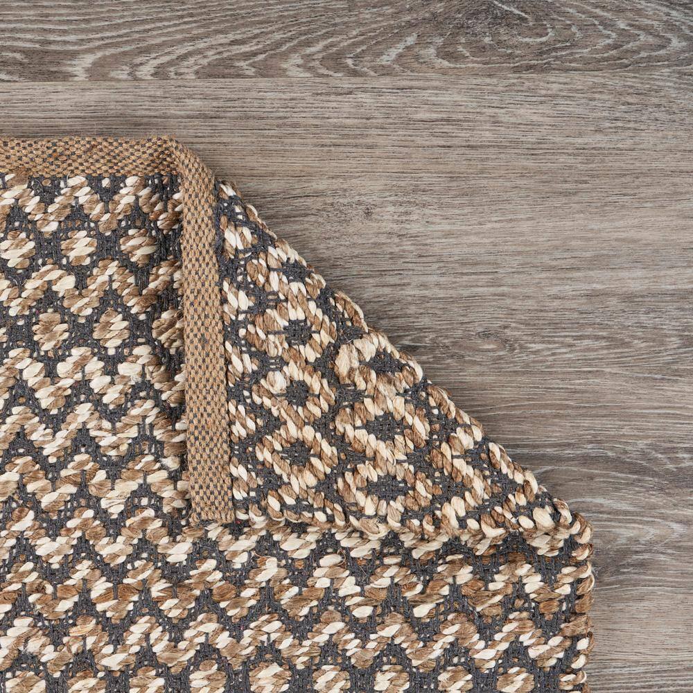 Gray and Beige Cotton Chevron Runner Rug, 2' x 5'8"