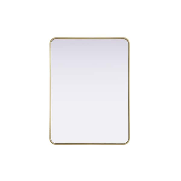 Unbranded Timeless Home Brass 30 in. W x 40 in. H Contour Wall Mirror