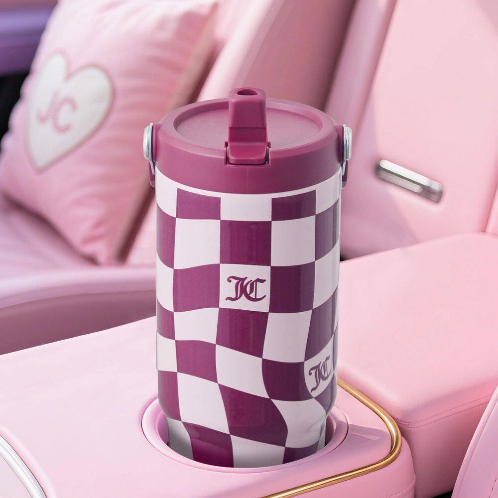 Flip & Sip 30 oz. Pink Wavy Check Stainless Steel Screw Top Tumbler with Flip Straw and Carry Handle price history on PriceWatchPro