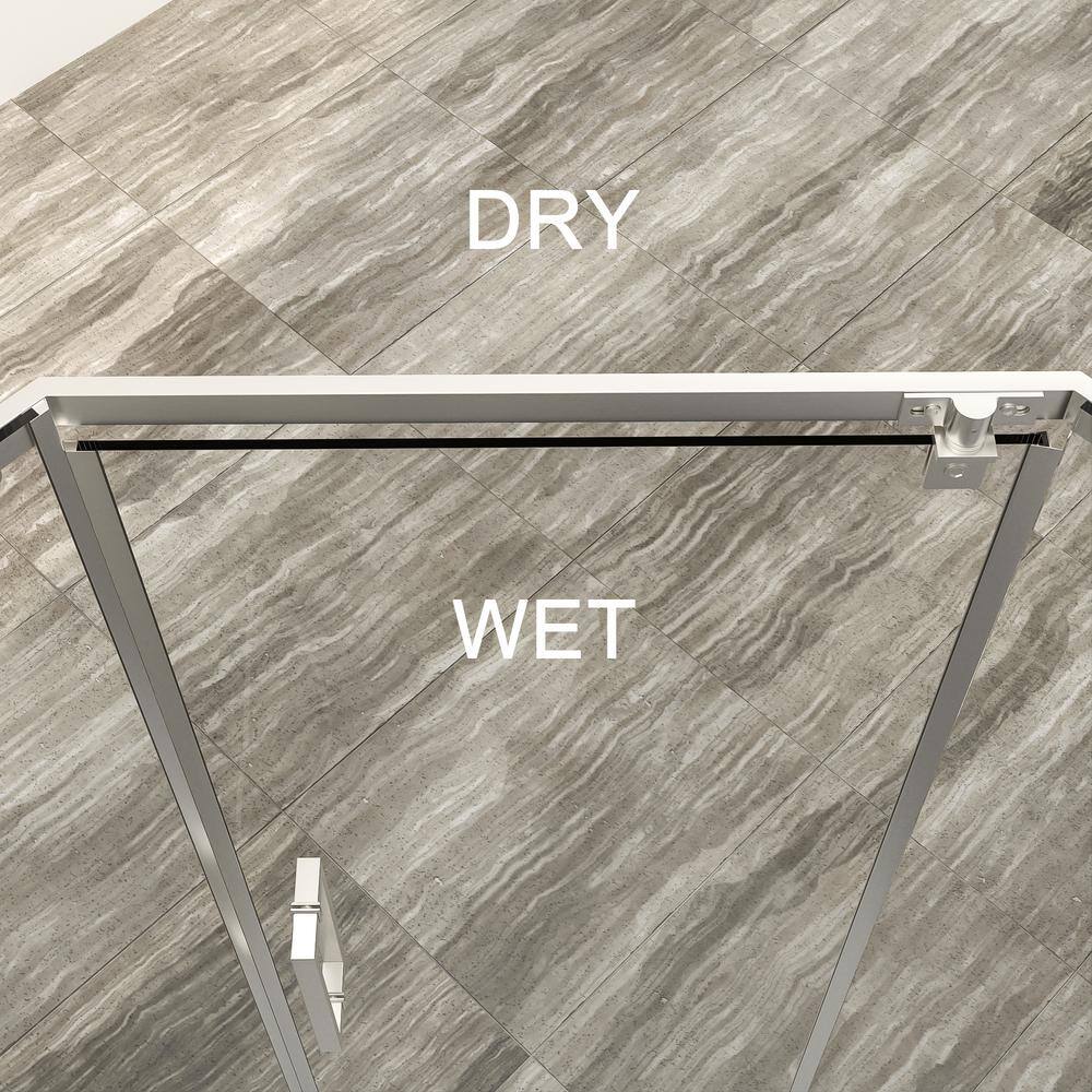 34" Chrome Semi-Frameless Neo Angle Shower Enclosure with Clear Glass