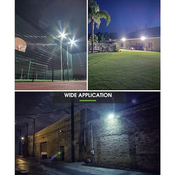 50W Plug-in Outdoor 2300 Lumen Integrated LED Flood Light with 9. 8FT Cord, IP66 Waterproof Dusk to Dawn Light for Yard