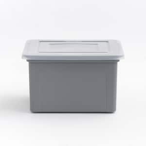 8.5-Gal. Snap Tight Plastic File Organizer Storage Box, Gray with Clear Lid 3 Pack