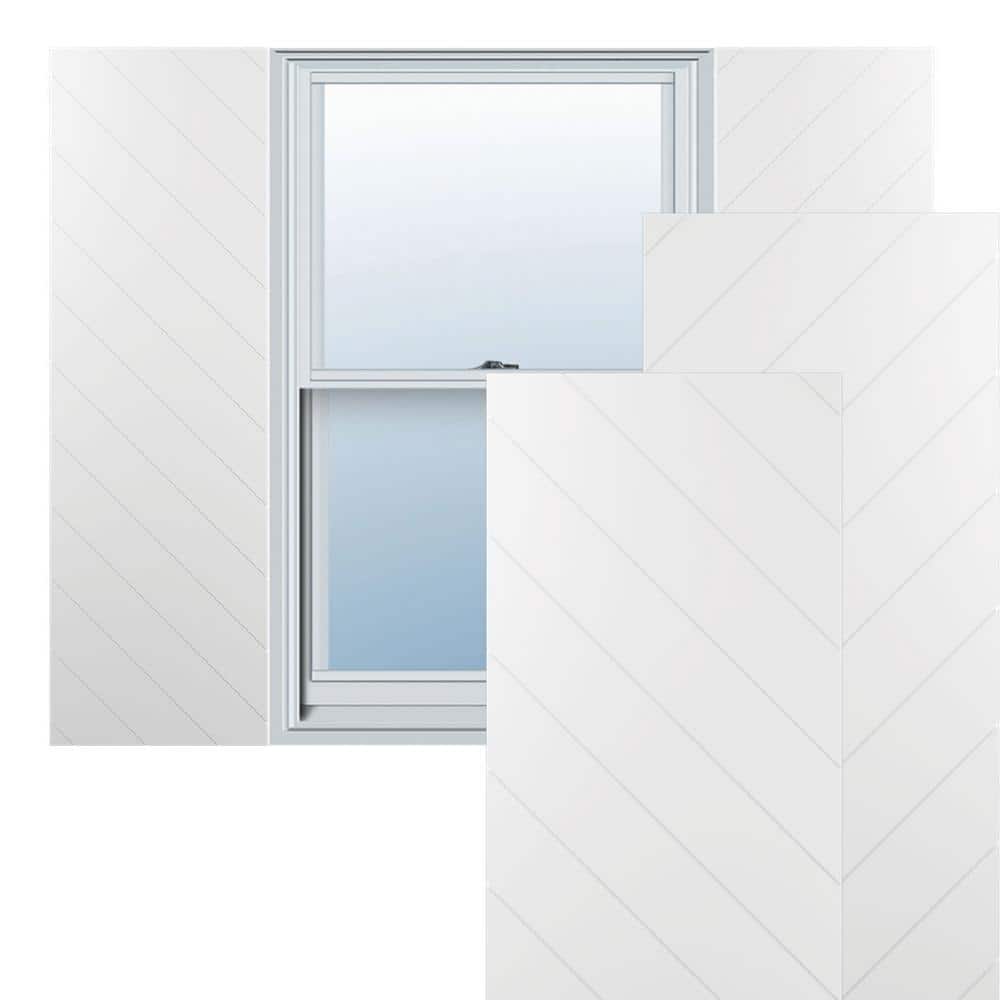 15-in W x 69-in H True Fit PVC Diagonal Slat Modern Style Fixed Mount Shutters, White price history on PriceWatchPro