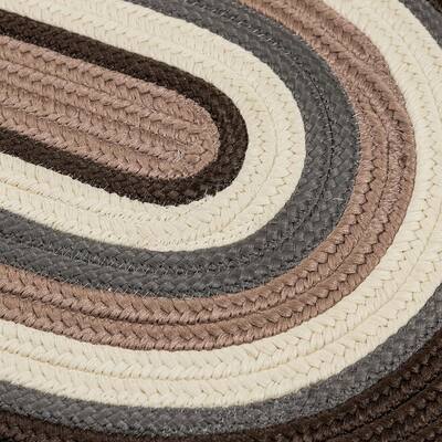 Frontier 10 ft. x 10 ft. Brown Round Braided Area Rug