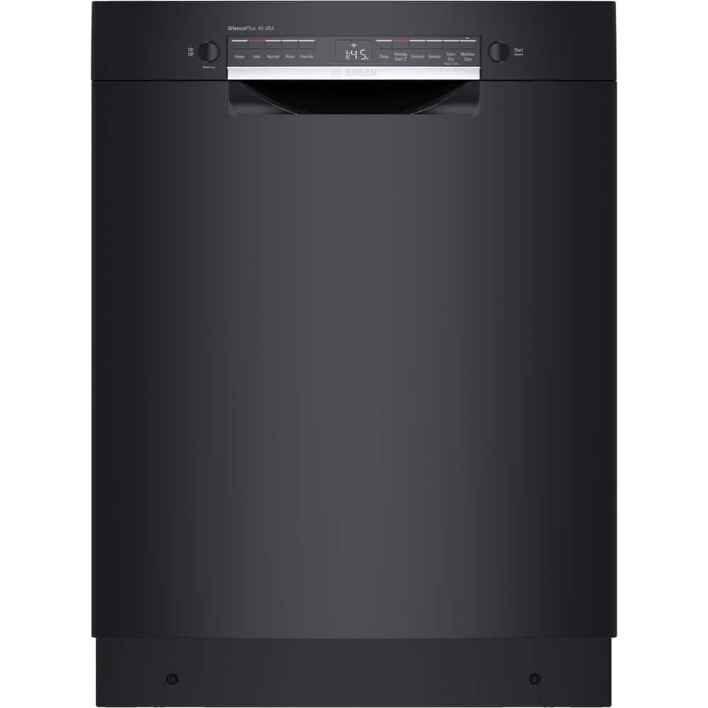 Bosch 300 Series 24 in. ADA Compliant Smart Front Control Dishwasher in Black with Stainless Steel Tub, 46dBA