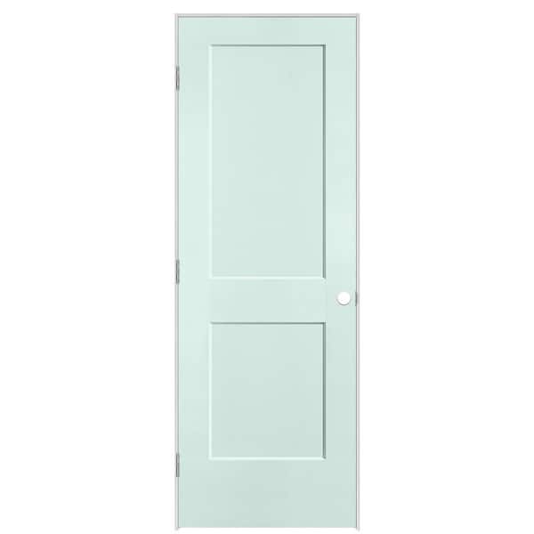 Masonite 28 in. x 80 in. 2-Panel Logan Right-Hand Solid Core Sea Glass Molded Composite Single Prehung Interior Door