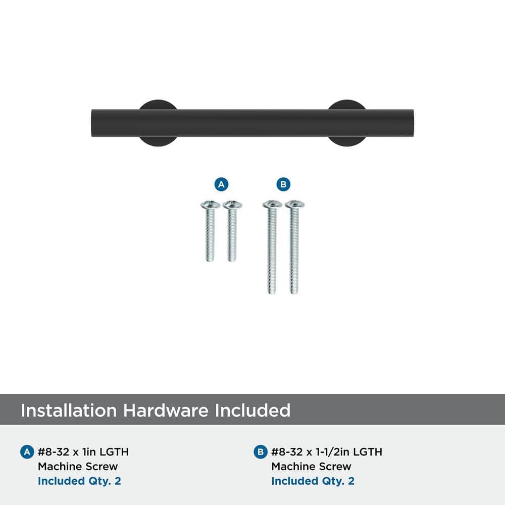 Matte Black 3" Modern Cabinet Pull with Mounting Hardware