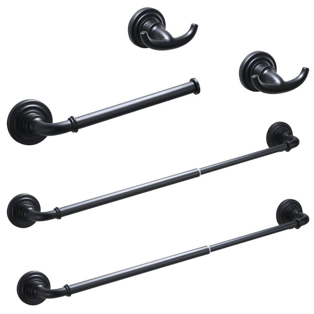 FLG 5-Piece Bath Hardware Set with Mounting Hardware in Matte Black, including Paper/Towel Holder price history on PriceWatchPro
