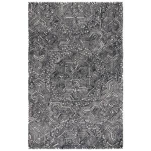 SAFAVIEH Micro-Loop Navy/Ivory 9 ft. x 12 ft. Geometric Striped Area ...