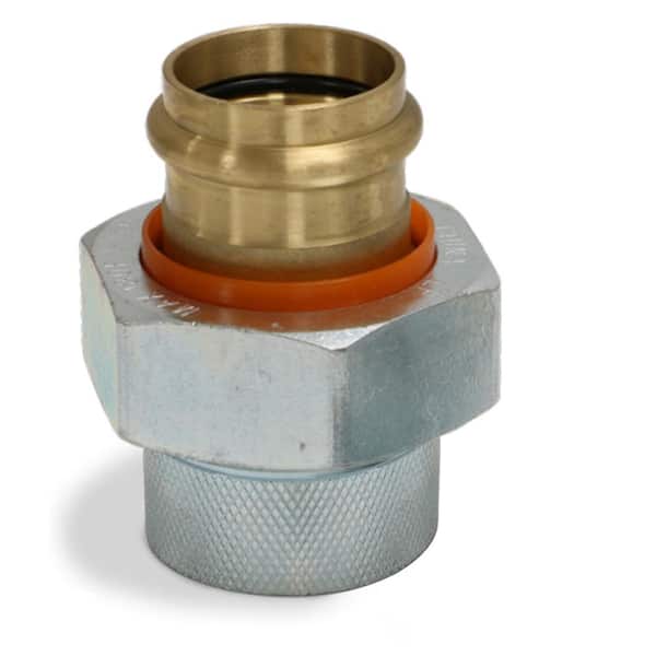 PLUMBFLEX 1/2 in. FIP x Press Dielectric Union Pipe Fittings Galvanized Brass Lead Free