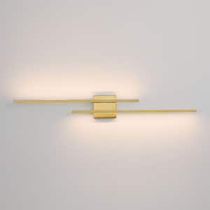 36 in. 1-Light Brushed Gold LED Vanity Light Bar 28-Watt Rotatable Bathroom Light Fixture Dimmable Sconces Wall Lighting