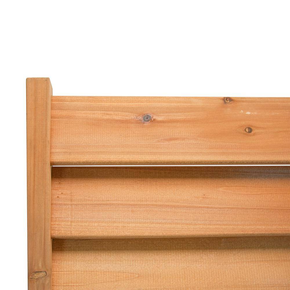 73.5in Natural Wood Freestanding Privacy Screen Panel