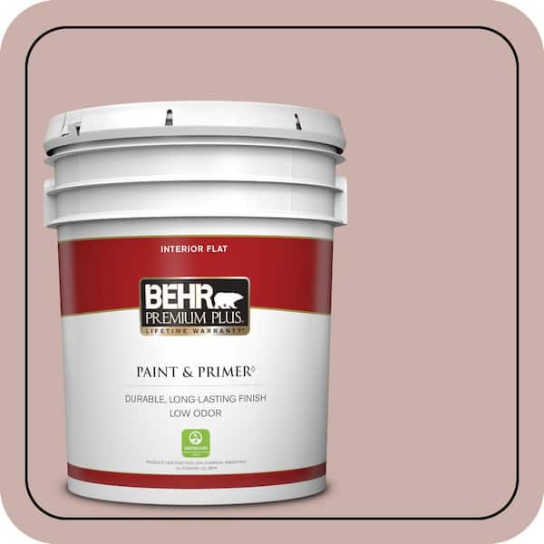 BEHR PREMIUM PLUS 5 gal. Home Decorators Collection #HDC-CT-07A Vintage Tea Rose Flat Low Odor Interior Paint & Primer