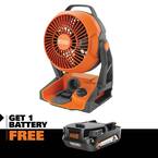 18V Cordless Hybrid Jobsite Fan with 2.0 Ah Lithium-Ion Battery