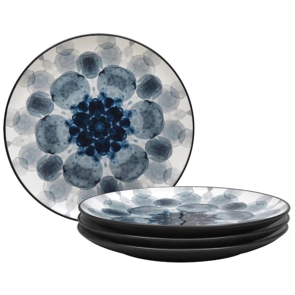 Noritake Colorwave Graphite Black Stoneware Dapple Accent Plate 8-1/4 in. (Set of 4)