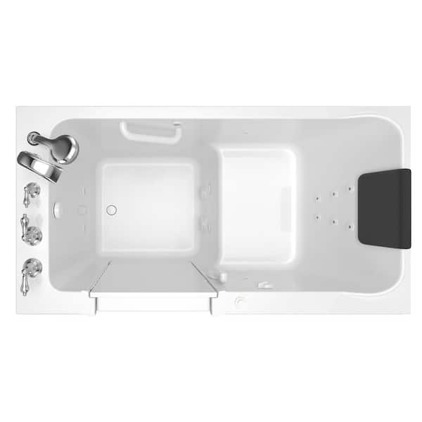 Acrylic Luxury 60 in. x 32 in. Left Hand Drain Walk-in Whirlpool Bathtub in White