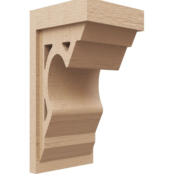 Ekena Millwork 9 in. x 18 in. x 9 in. Wide Sheridan Rough Cedar Woodgrain TimberThane Corbel, Primed Tan